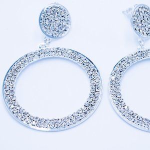 Zircon Silver Drop Earrings